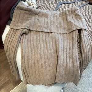 Pink Rose Taupe Off-Shoulder Sweater